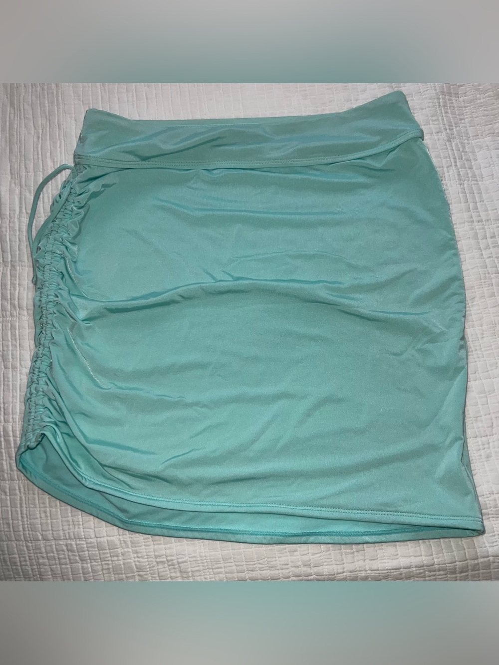 Athleta Turquoise Blue Sided Ruched Swimsuit Cover Up Skirt 
Size Small
